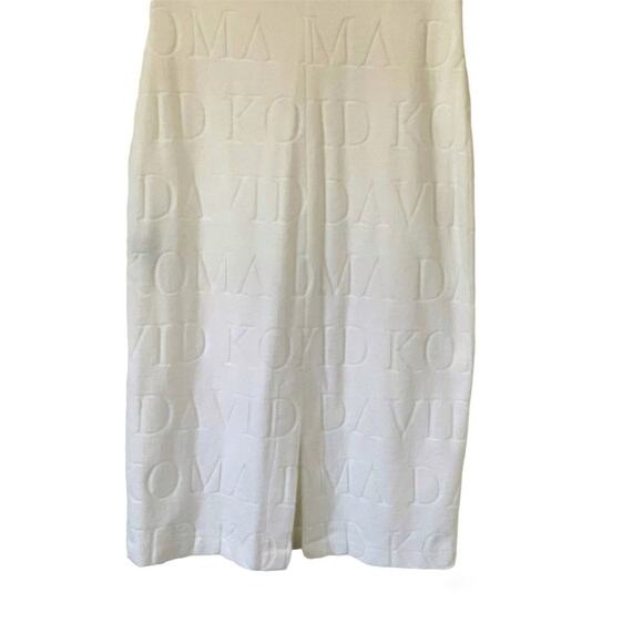 David Koma Crystal Embellished DK Intarsia Terry Logo Midi Dress White Size US 6 - Picture 7 of 16